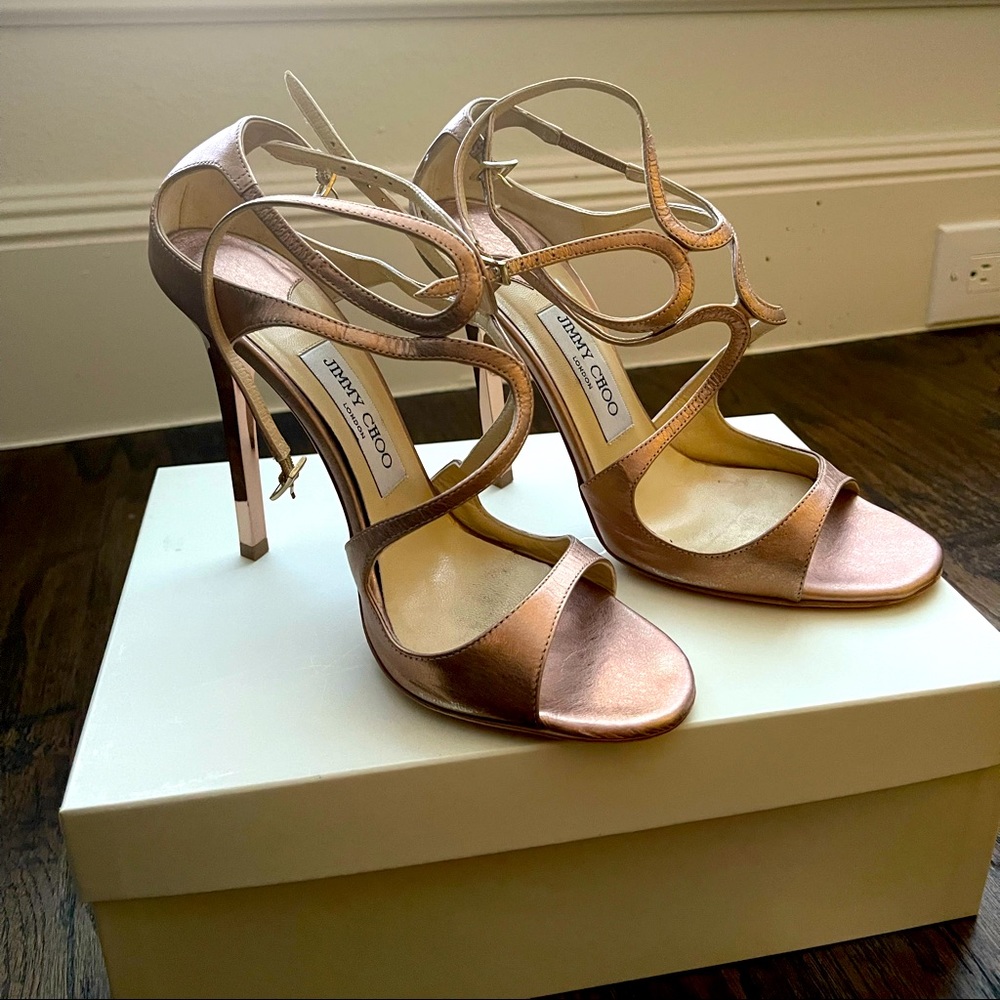 Jimmy Choo rose gold heels